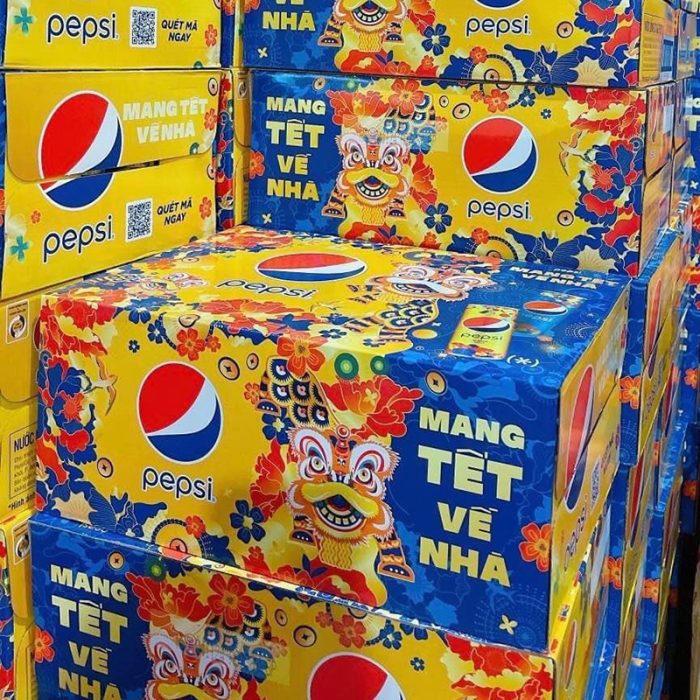 Nước ngọt Pepsi bản tết 2025 (thùng 24 lon 320ml) Thế giới Quà Tết