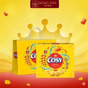 hộp bánh kinh đô cosy thập cẩm socola hộp giấy vàng