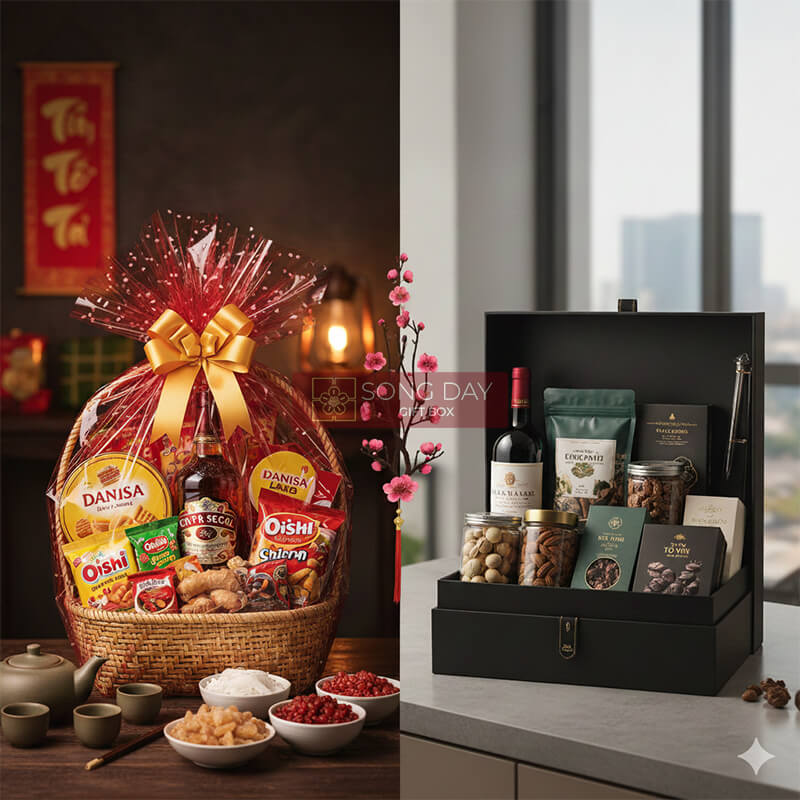 Bảng So Sánh Chi Tiết Giỏ Quà Tết Truyền Thống và Hiện Đại